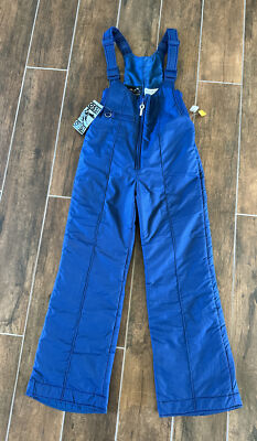 New With Tags-Vintage Women s Ossi Navy Blue Snow Bib Overall Ski Suit Sz Large
