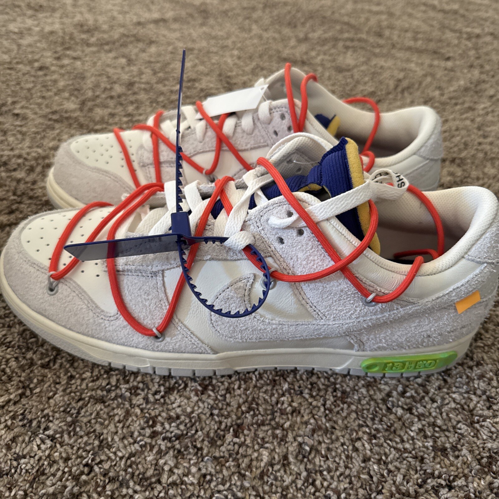 OFF WHITE X NIKE Nike Dunk Low x Off White "Lotto" 13 di 50 Taglia 11.5 Autentiche Rare Nuove con Scatola**