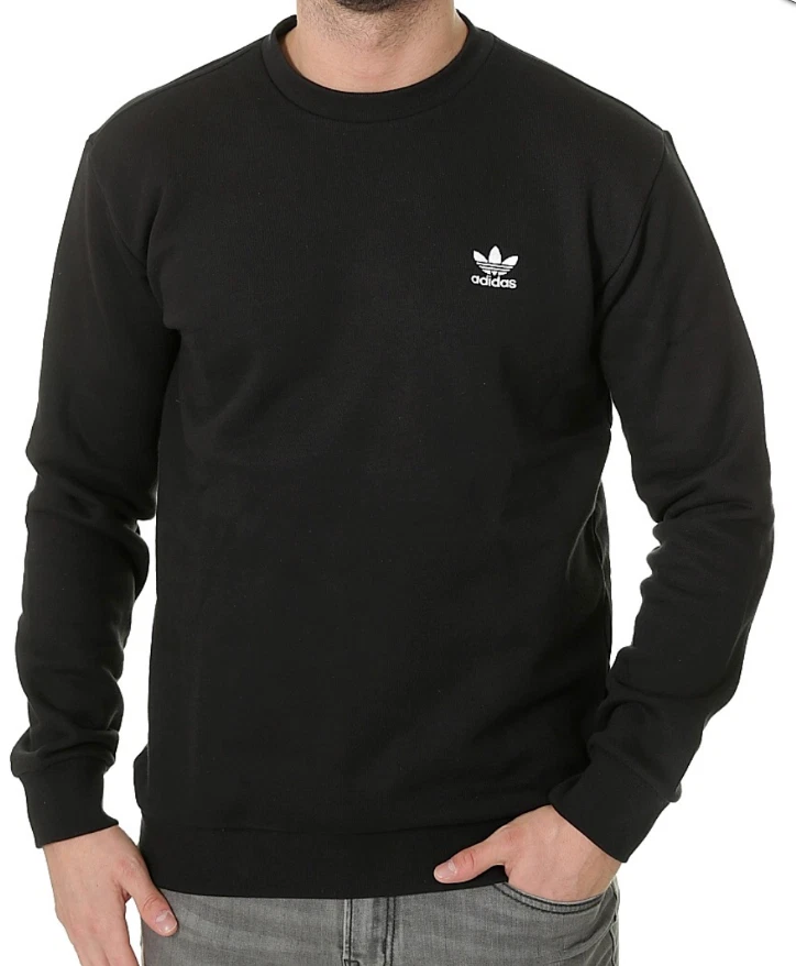 Adidas Knit Crewneck Sweatshirt Black Size XS Mens Pullover | eBay