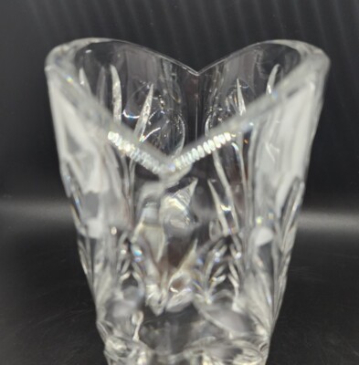 Dresden Crystal Vase Hand Finished Lead Crystal 7 Inches Tall