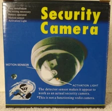 Dummy Fake CCTV Security Camera Black Dome Blinking Red LED Light Indoor]Outdoor