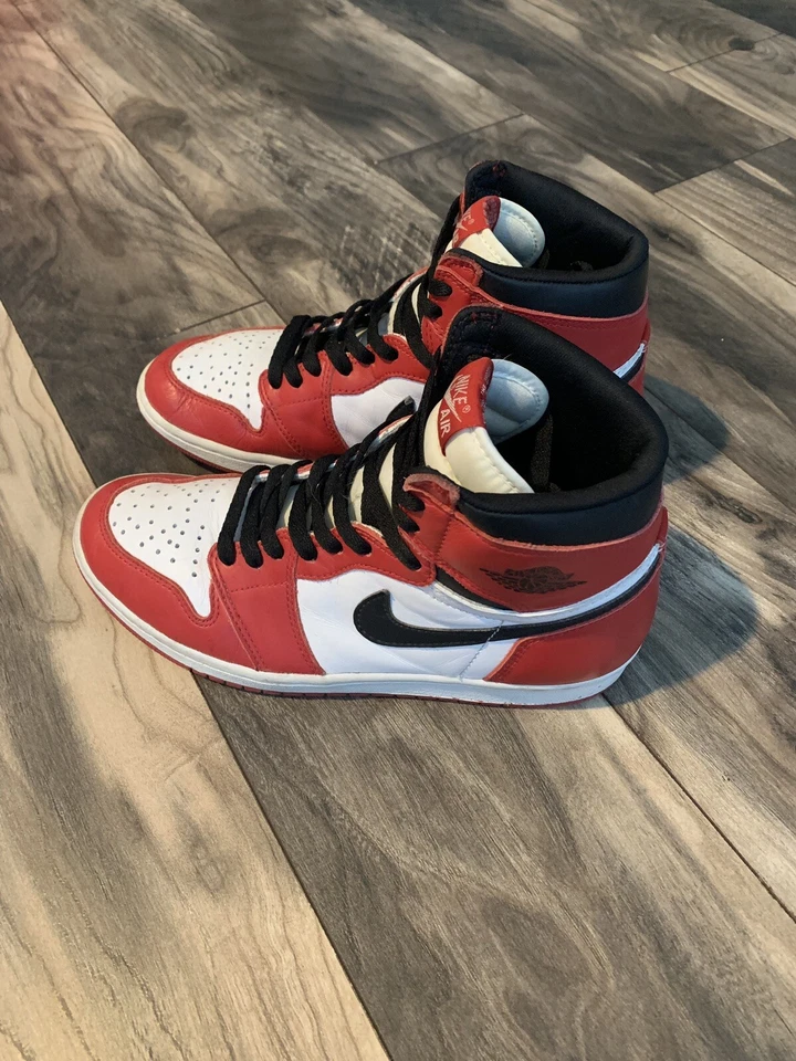 Air Jordan Retro 1 I Chicago Bred Royal OG 1994 muestra original último baile 1985 Foto 2 de 4
