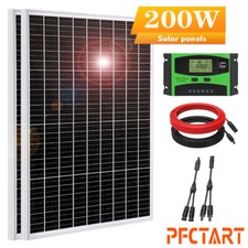 200W Solar Panel Kit Monocrystalline 12V Solar Panels Camp RV Caravan Boat Car
