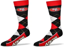 GIFT San Francisco 49ers Gift Socks Argyle Gift Set 2 Pack One Size Fits Most