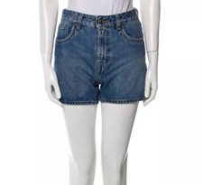 Rockins Mini Denim Shorts Women’s High Rise Blue Medium Wash Size M