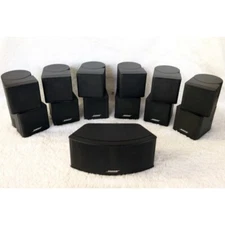 7 Mint Bose Jewel Double Cube Speakers 1 Center Channel 6 Surround Black 7.1/7.2