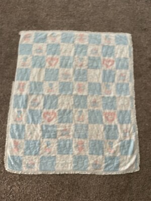 Vintage Small Quilt Light Weight Throw Child Nursery ( 40'' x 48'' ) See Pics