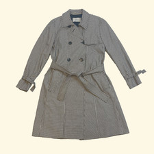 Marella Black And White Gingham Trench Coat