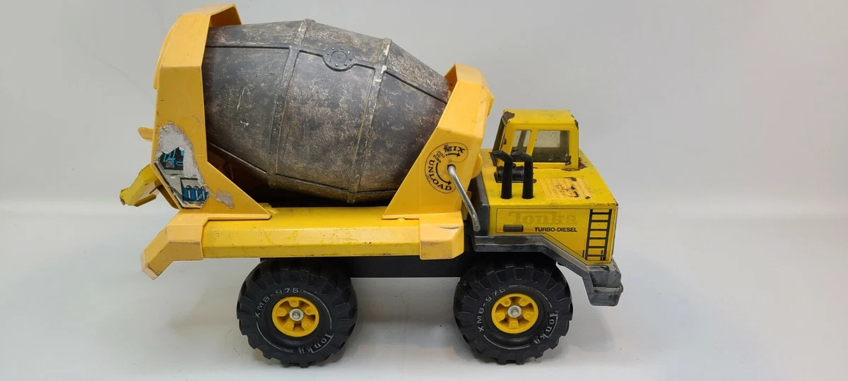Tonka Yellow vintage metal frame Turbo Diesel Cement Mixer truck