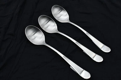 Lot of 3 Gourmet Settings 18/10 Windermere Matte Finish Teaspoons Spoons, 6.75"