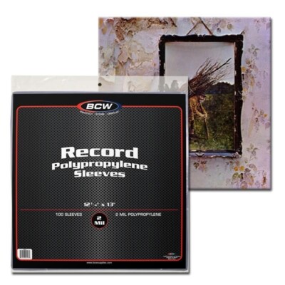 33 RPM 1/3 Vinyl Record Sleeves Protector 12'' Poly Holders 100 BCW Storage Bag