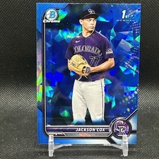 Jackson Cox 2022 Bowman 1st Sapphire Refractor Colorado Rockies #BDC-174