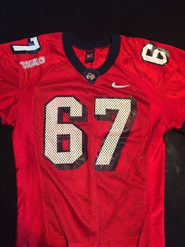 Game Worn Used Fresno State Bulldogs Football Jersey #67 Nike Size XL - Picture 2 of 4