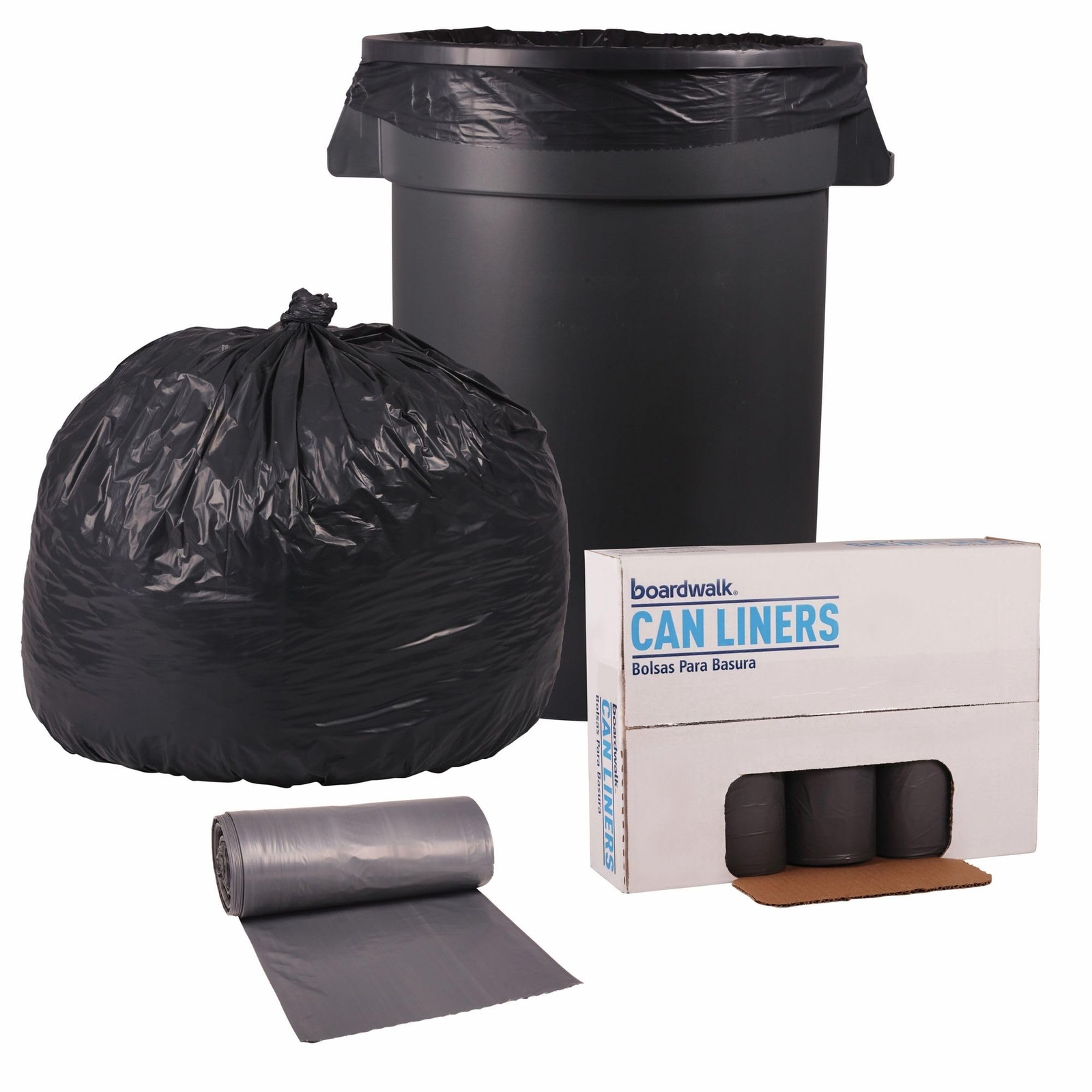 H6639SGKR01 33 in. x 39 in. 33 gal. 1.1 mil Low-Density Can Liners - Gray (10...