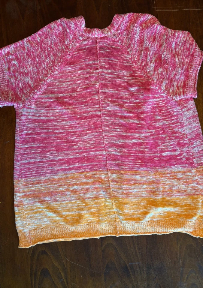 Кардиган женский Lane Bryant оранжевый/розовый/белый с коротким рукавом размер 18-20 - Изображение 2 из 4