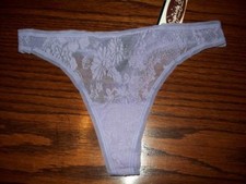NWT NATORI SHEER STRETCH FLORAL LACE THONG PANTIES 150050 LAVENDER