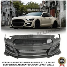 Fits for 2018-2023 Ford Mustang GT500 Style Front Bumper Conversion Kit Complete