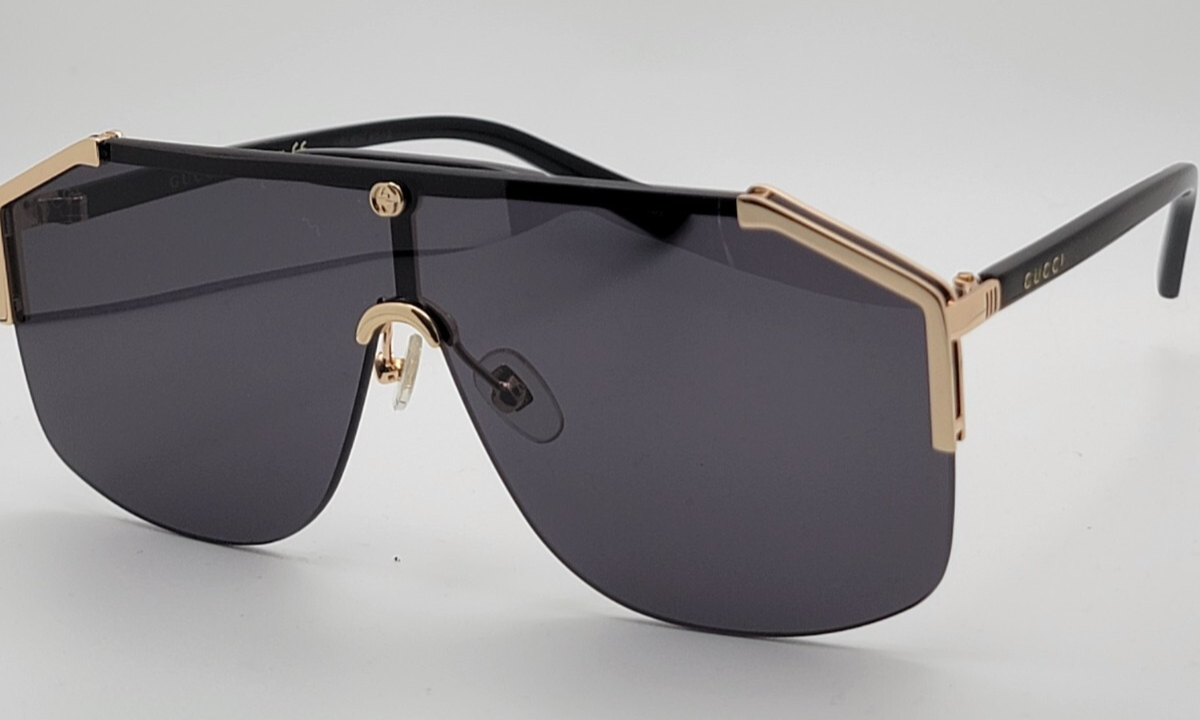 小物 GUCCI Unisex Vintage Designer Sunglasses GUCCI GG0991S ARIA Pinke-nez 0991 Black Gold Chain 002 Retro