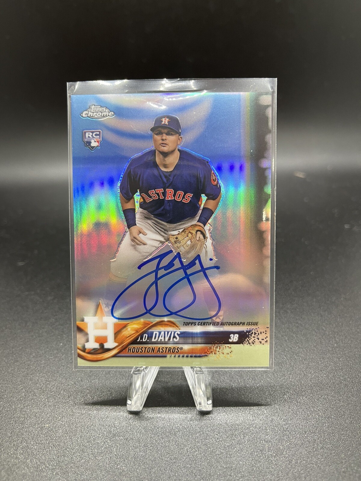 2018 Topps Chrome Refractor /499 JD Davis #RA-JD Rookie Auto