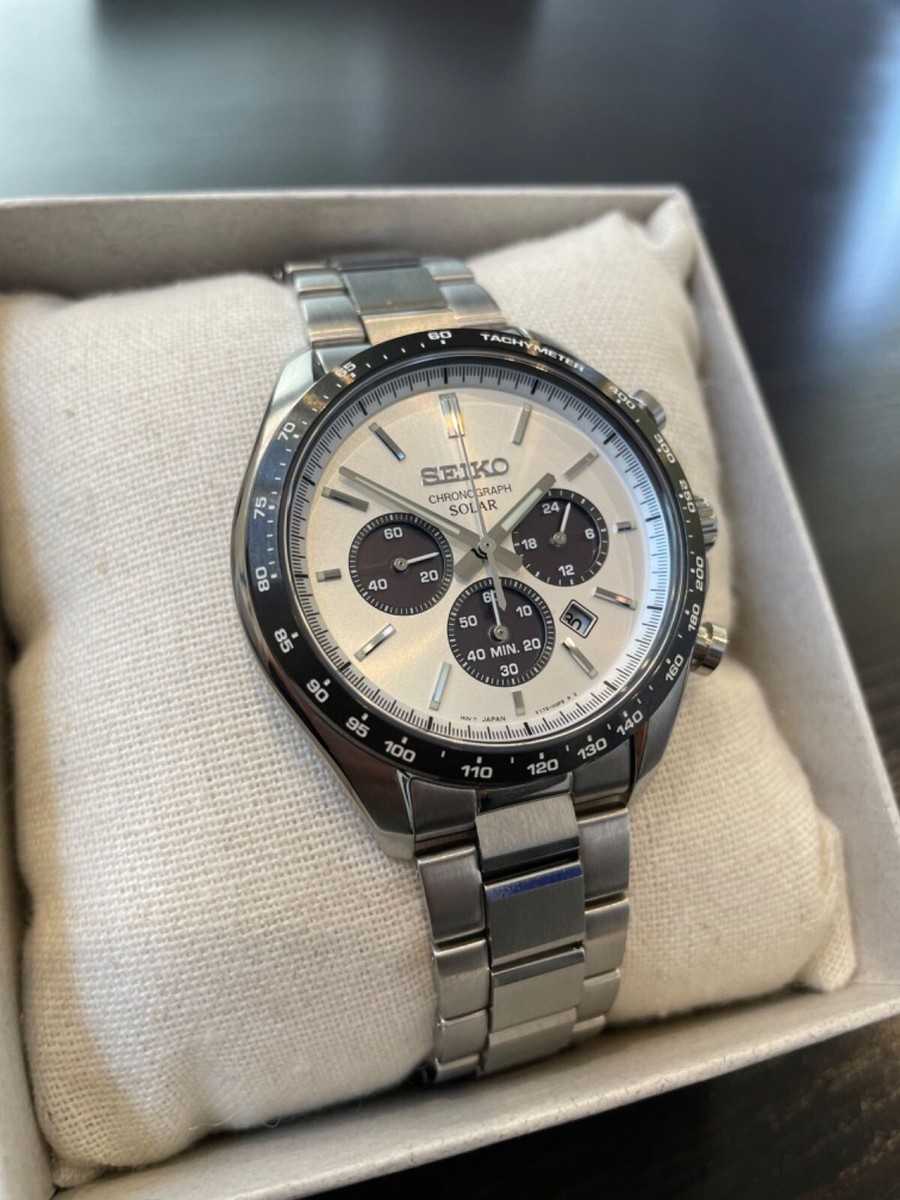 SEIKO 腕時計 V175-0FA0 セイコー SEIKO Solar Chronograph V175-0FA0 Silver Dial Stainless
