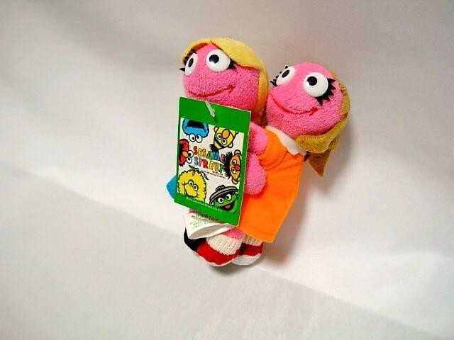 Sesame Street 1995 Pair Plush Doll Prairie Dawn Betty Lou 17cm