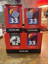 Lexmark 32 33 Black Color Ink 2 Pack New Sealed Box And 2 33 Color New Seal