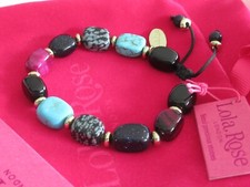 LOLA ROSE Nugget Bracelet Moroccan Mix ~ Inc Blue Sandstone & Pouch ~ Genuine