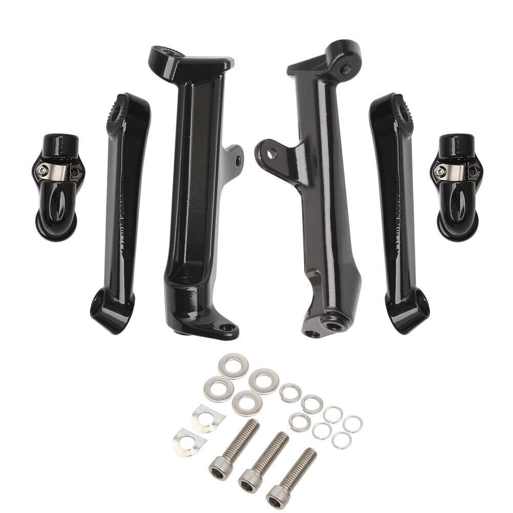 Adjustable Black Frame Mounted Highway Peg Mounts For Harley Touring