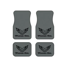 Grey with Black Logo, Firebird Trans Am, Set of 4 Car Mats ,Gift
