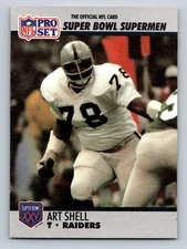 ART SHELL 1990 PRO SET SUPER BOWL SUPERMEN FOOTBALL CARD #60 OAKLAND RAIDERS HOF