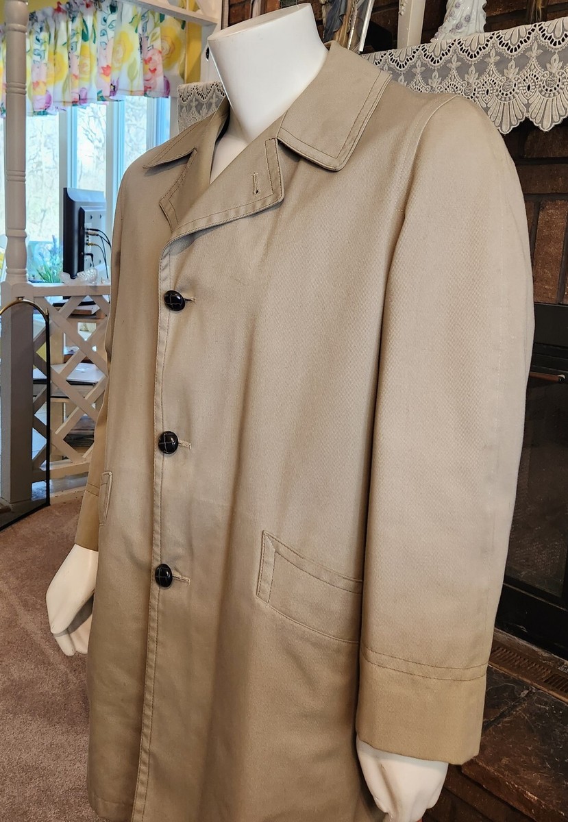 Vintage London Fog Trench Coat Jacket Mens 40 Short Tan Vintage London Fog Trench Coat Jacket Mens 40 Short Tan