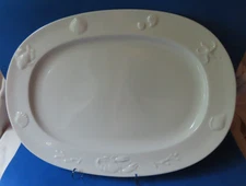 Apilco Ocean 13 5/8 " Oval Serving Platter Lobster Shell  White Porcelain France