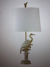StyleCraft 36 in. Natural Wood Table Lamp with White Hardback Fabric Shade