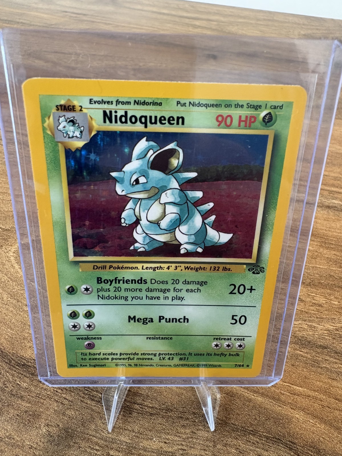 LP - Nidoqueen Jungle 7/64 Holo Rare Pokemon TCG Vintage