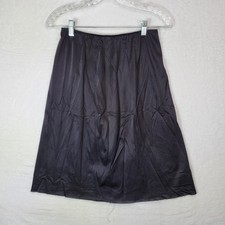 Vintage Lorraine Black Nylon Half Slip Skirt Tall Medium Antron III Made in USA