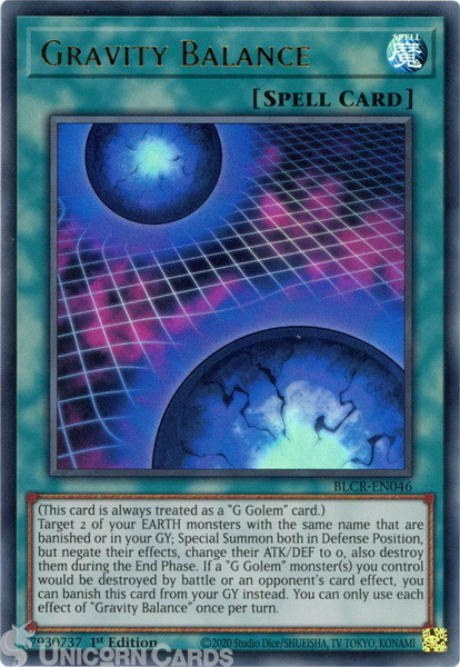 BLCR-EN046 Gravity Balance :: Ultra Rare 1st Edition Mint YuGiOh Card
