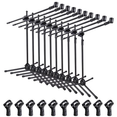 Yescom Adjustable Mic Stand Floor Boom Arm Stand Mic Clip for Stage Activities
