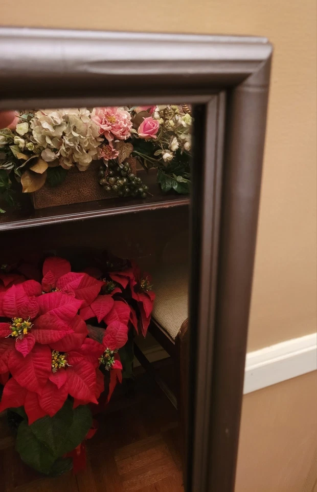 2 espejos de pared Carolina vintage a juego de 20"×44". Acabado bronce, bambú 👀 Foto 3 de 4