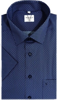 Marvelis Hemd Modern Fit Kurzarm blau gemustert 7230.12.18