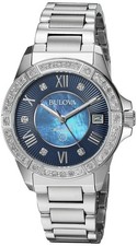 Bulova 96R215 Marine Star Series L Mother-of-Pearl Dial 29 Diamonds Ladies Watch