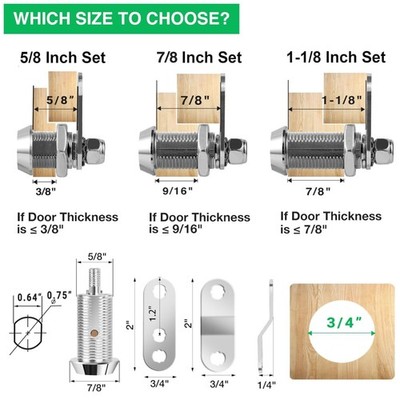 2 Pack Tool Box Lock with Keys, Zinc Alloy RV Storage Locks