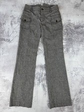 Dolce & Gabbana Vintage Wool Blend Flare Trousers Grey Cargo Pockets Y2K Italy 