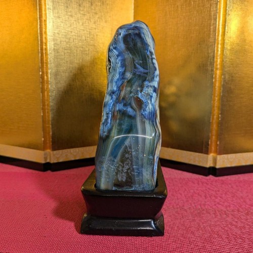 Blue Agate Suiseki Polished Viewing Stone Decorative Collector's Stone 3.1kg JP - Picture 17 of 24
