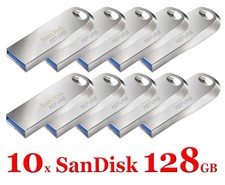 10x SanDisk Ultra Luxe USB 3.1 128GB - Metal Flash USB Drive SDCZ74-128G 150MBs