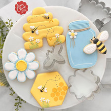 Bee Cookie Cutters 5-Pc. Set Made in the USA by Ann Clark, Bee, Beehive, Small F