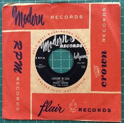 Shirley Gunter And The Flairs Fortune In Love 45 Doo Wop EX Rare Company Sleeve