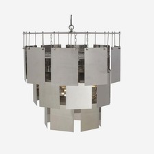 RRP £2995 ANDREW MARTIN MARILYN CHANDELIER STEEL Kelly Hoppen Resource Decor