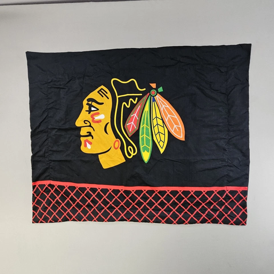 Juego de 2 fundas de almohada de hockey negras Northwest Chicago Blackhawks Foto 4 de 4