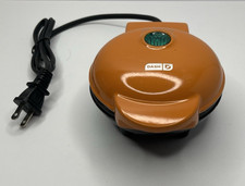 Dash Holiday Mini Pancake/Waffle Maker Orange Thanksgiving Pumpkin Die Non-Stick