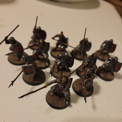 Painted Morranon Orc Warband With Shield And Spear MESBG